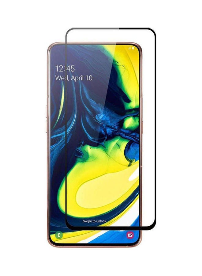 shAyzee 21D Tempered Glass Screen Protector For Samsung A80 Clear/Black