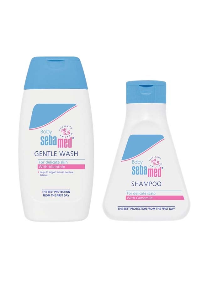 Sebamed - Pack Of 2 Baby Gentle Wash With Shampoo For Delicate Skin And SCALP 200ml+150ml - Image 1
