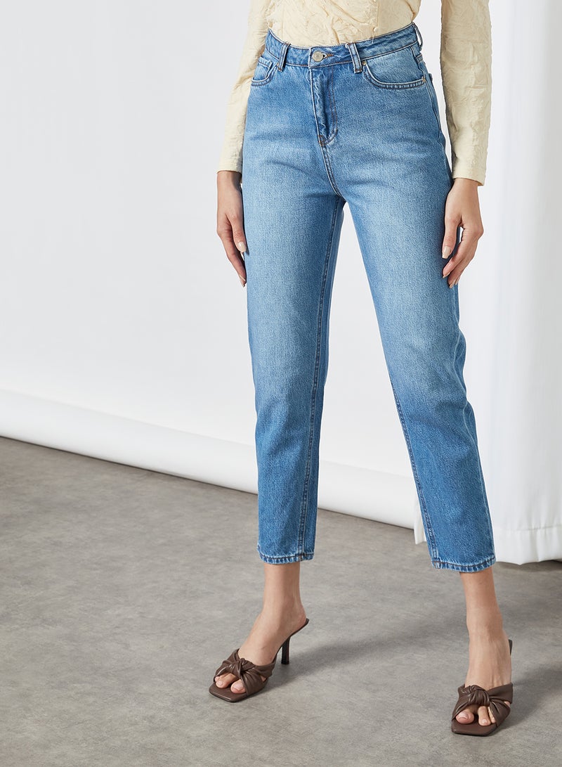 trendyol High-Waist Mom Jeans Blue  - Image 1