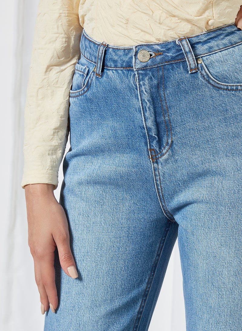 trendyol High-Waist Mom Jeans Blue  - Image 4