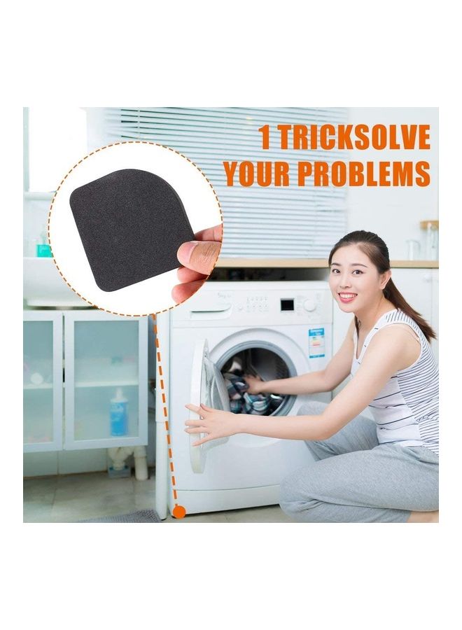 8-Piece Washing Machine Shock Proof Anti Vibration Pad Black  - Image 2