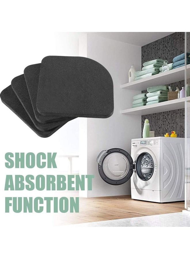 8-Piece Washing Machine Shock Proof Anti Vibration Pad Black  - Image 5