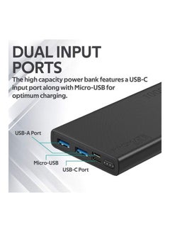 بروميت باور بنك ذكي وصغير الحجم للشحن مزود بمنفذ USB مزدوج 10000.0 mAh أسود  - Image 5