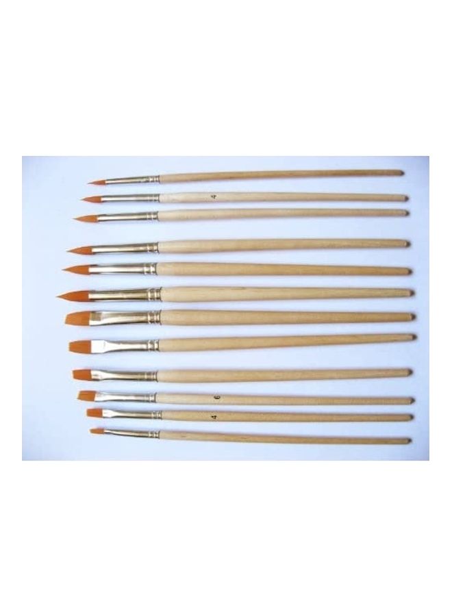 Generic 12-Piece Water Color Brush Set Silver/Brown  - Image 2