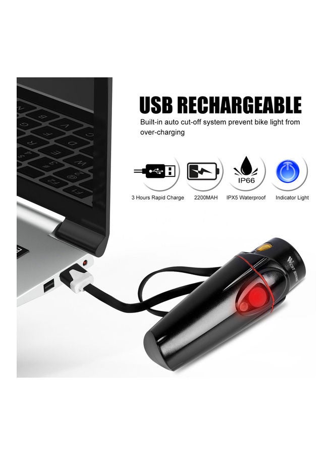 مصباح حثّي قابل للشحن بمنفذ USB للدراجة 15x13سم - Image 4