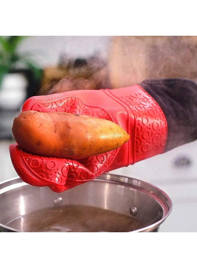 RK Silicon Oven Gloves red 36cm  - Image 3