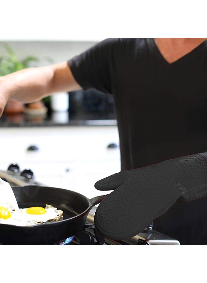 Silicon Oven Gloves black 36cm