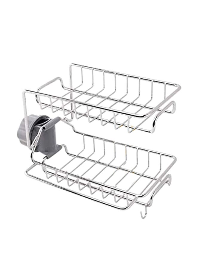 S-Color Kitchen Faucet Sponge Holder Silver 15x22x13cm - Image 1