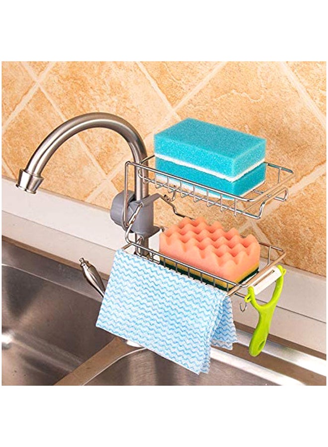 S-Color Kitchen Faucet Sponge Holder Silver 15x22x13cm - Image 4