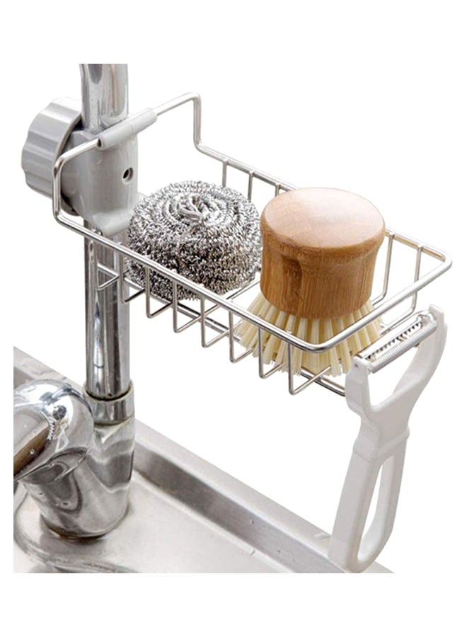 S-Color Kitchen Faucet Sponge Holder Silver 17x9.5x4cm - Image 4