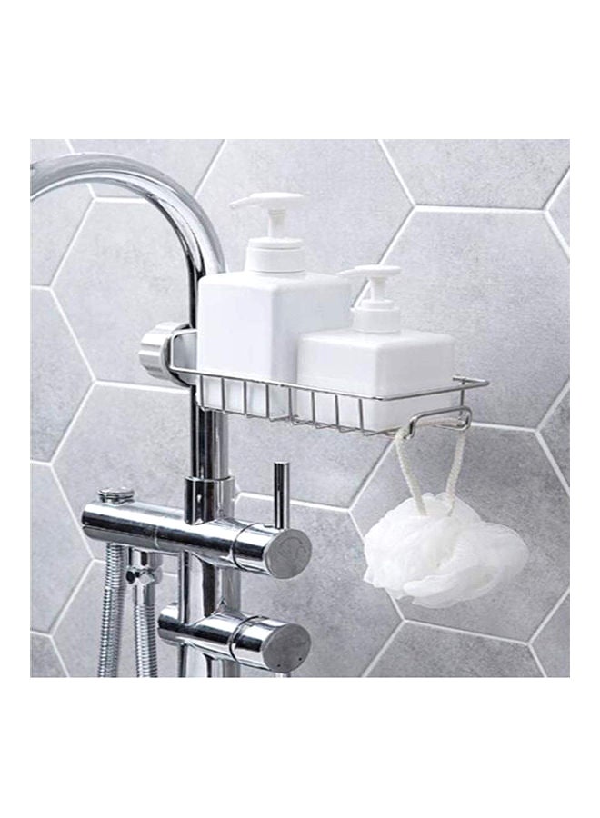 S-Color Kitchen Faucet Sponge Holder Silver 17x9.5x4cm - Image 5