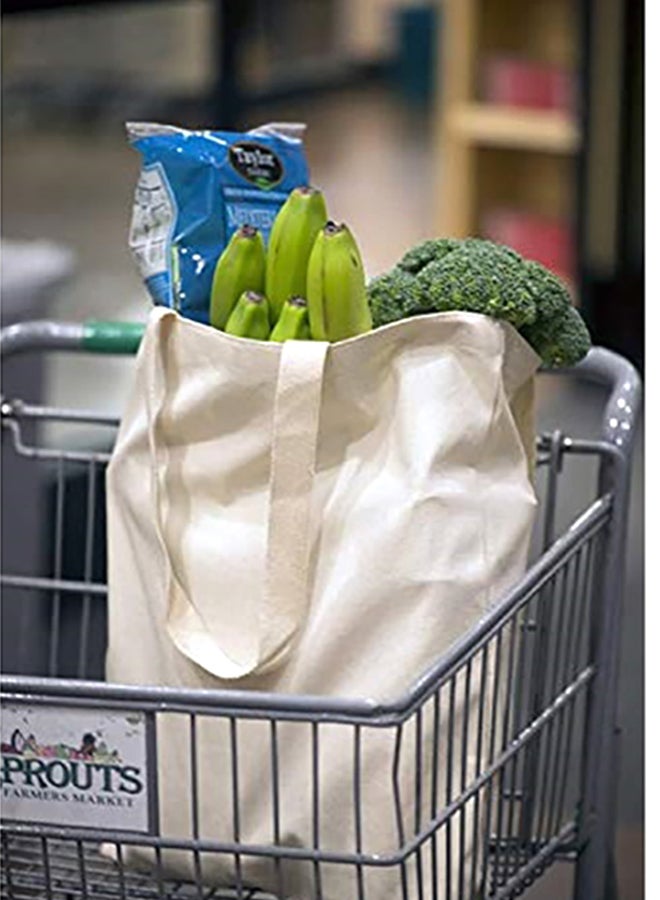 Eco-neutral Set Of 20 Natural Cotton Canvas Tote Bags Beige 42x38cm - Image 3
