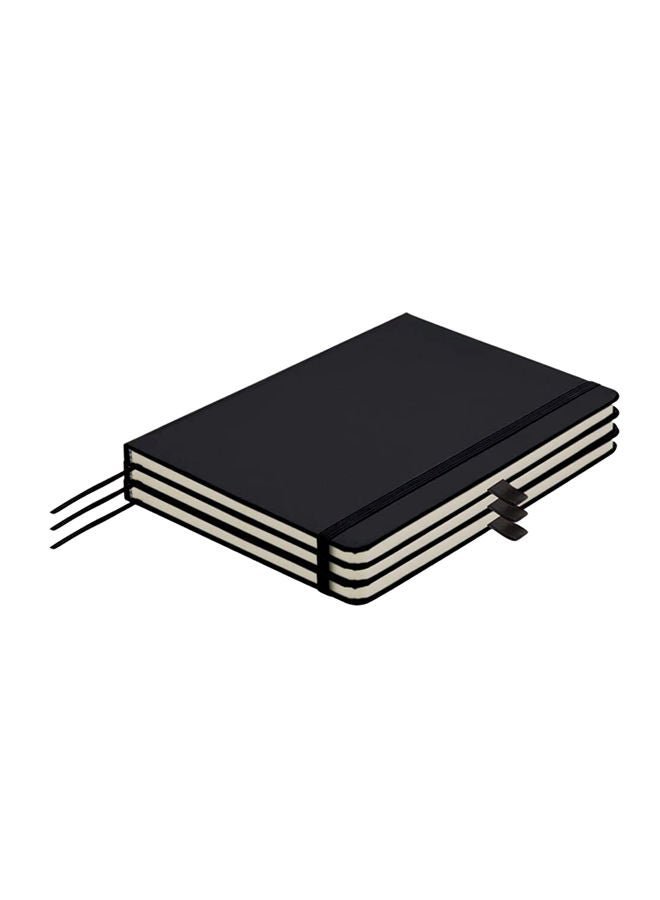SANTHOME Pack Of 3 Classic Lined Notebook Black  - Image 1