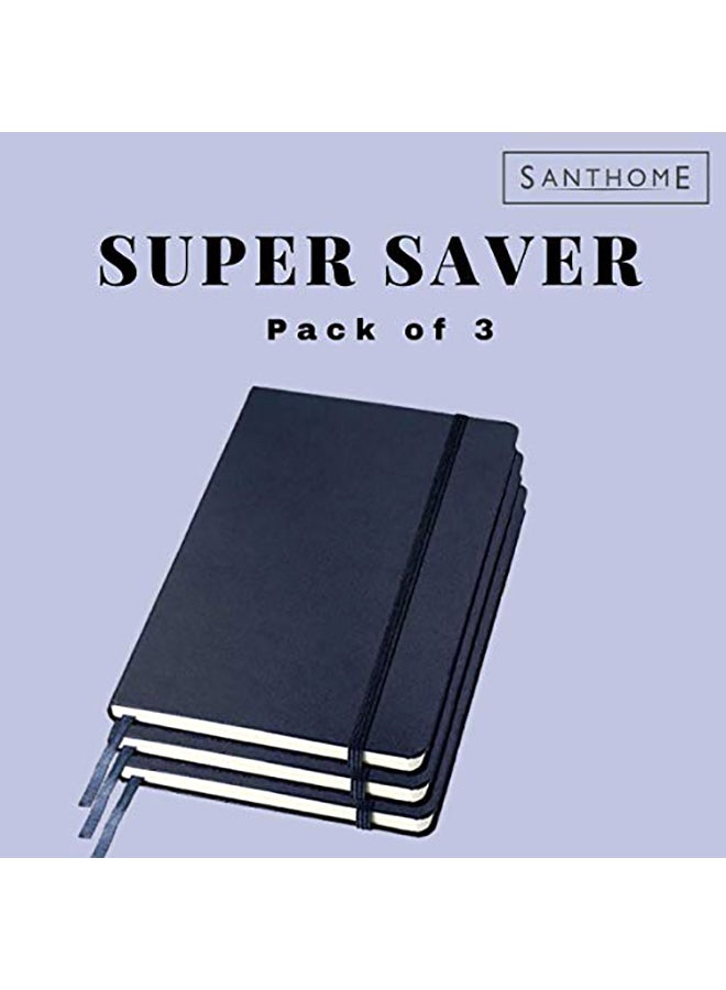 SANTHOME Pack Of 3 Classic Lined Notebook Blue  - Image 2