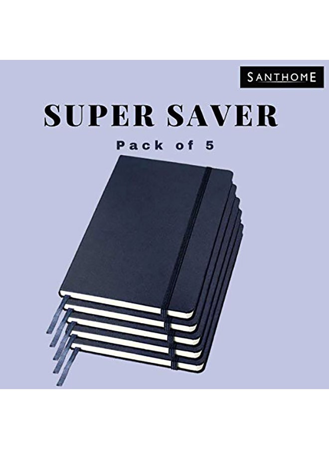 SANTHOME Pack Of 5 Classic Lined Notebook Blue  - Image 2
