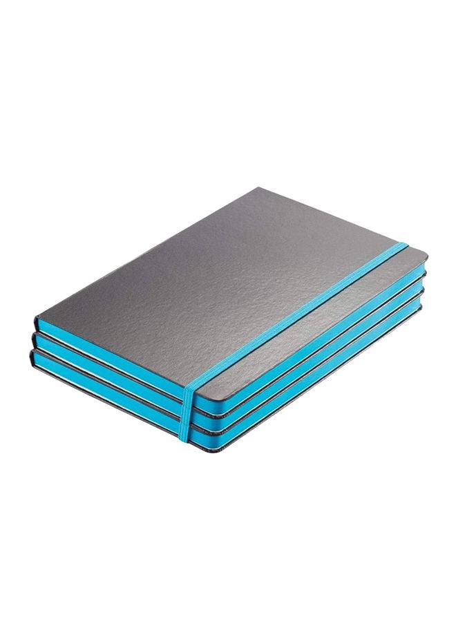 SANTHOME Pack Of 3 Classic Lined Notebook Black/Blue - Image 1