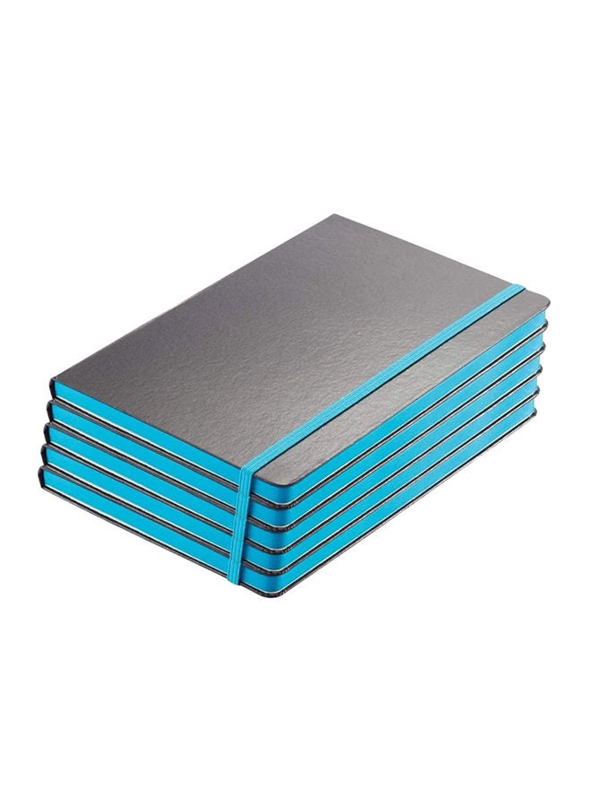 SANTHOME Pack Of 5 Classic Lined Notebook Black/Blue  - Image 1
