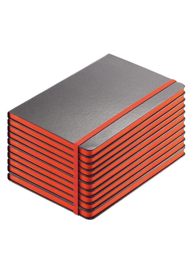 SANTHOME Pack Of 10 Classic Lined Notebook Black/Orange  - Image 1