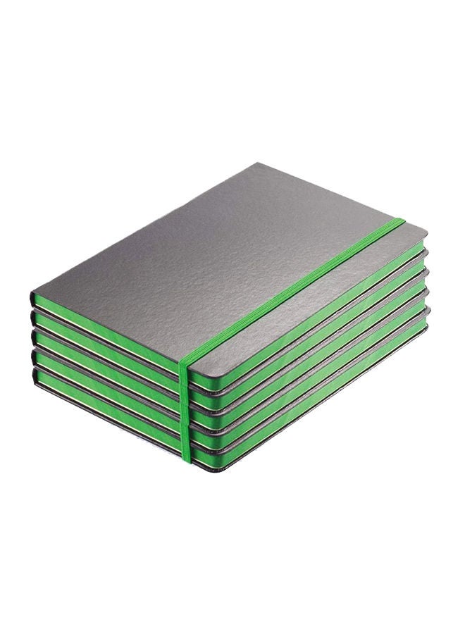 SANTHOME Pack Of 5 Classic Lined Notebook Black/Green  - Image 1
