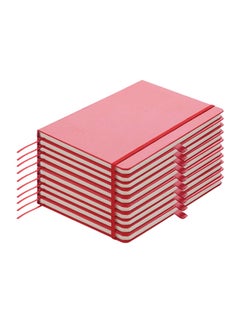 Pack Of 10 Classic Lined Notebook Red