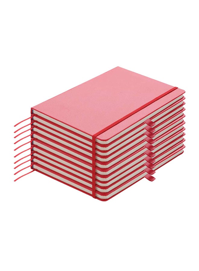 SANTHOME Pack Of 10 Classic Lined Notebook Red  - Image 1