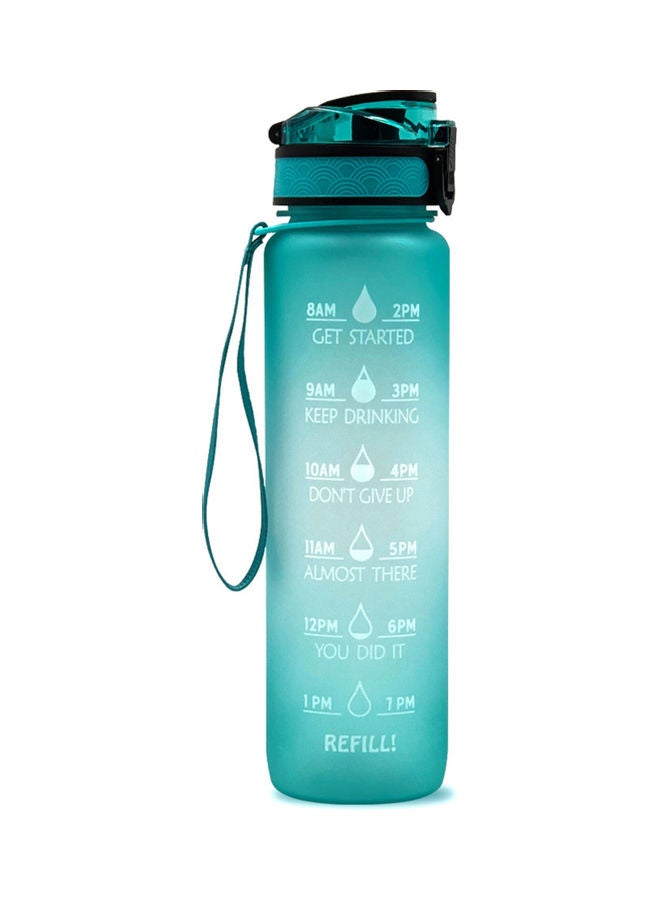 Generic Sports Water Bottle with Time Marker BPA Free & Leak proof Portable Reusable Drinking Kettle  Fitness Sport 1L Water Jug for Men   Women Kids Student to Camping Office School Gym Workout 29.5*7.5cm  - Image 1