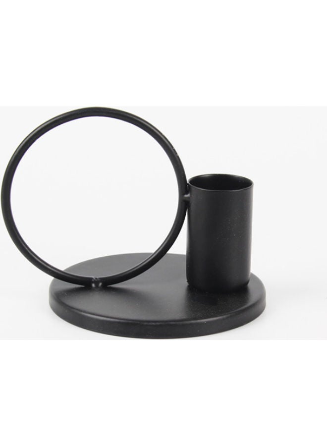 QiaoKai Rod Wax Tray Candlestick Black 10cm  - Image 1