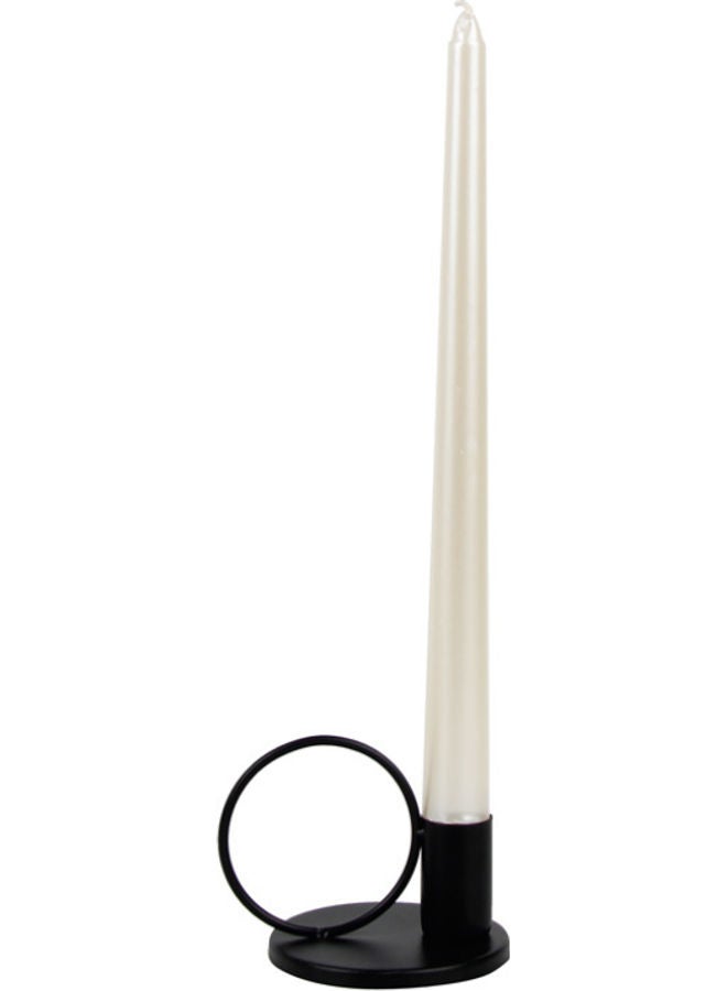 QiaoKai Rod Wax Tray Candlestick Black 10cm  - Image 2