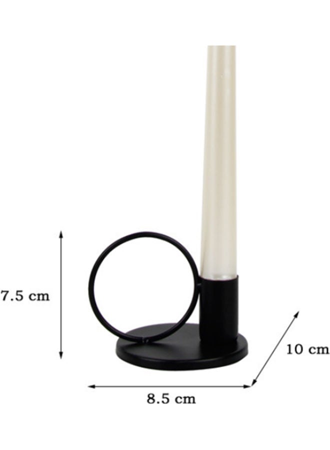 QiaoKai Rod Wax Tray Candlestick Black 10cm  - Image 5