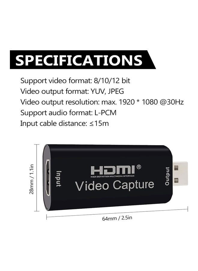 Generic - HDMI Video Capture Card NE-V1690 Black - Image 1