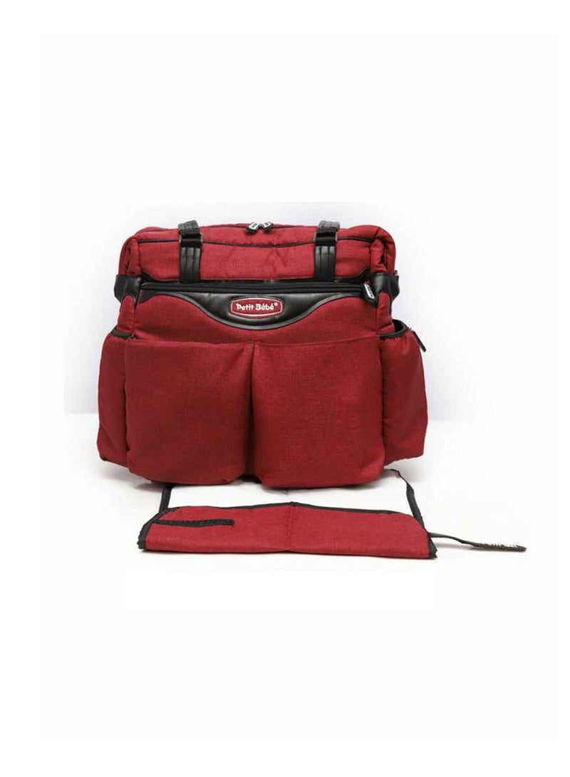 Petit bebe Diaper Bag Premium - Red/Black  - Image 2