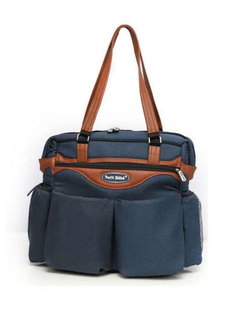 Petit bebe Diaper Bag Premium - Blue/Havan  - Image 1