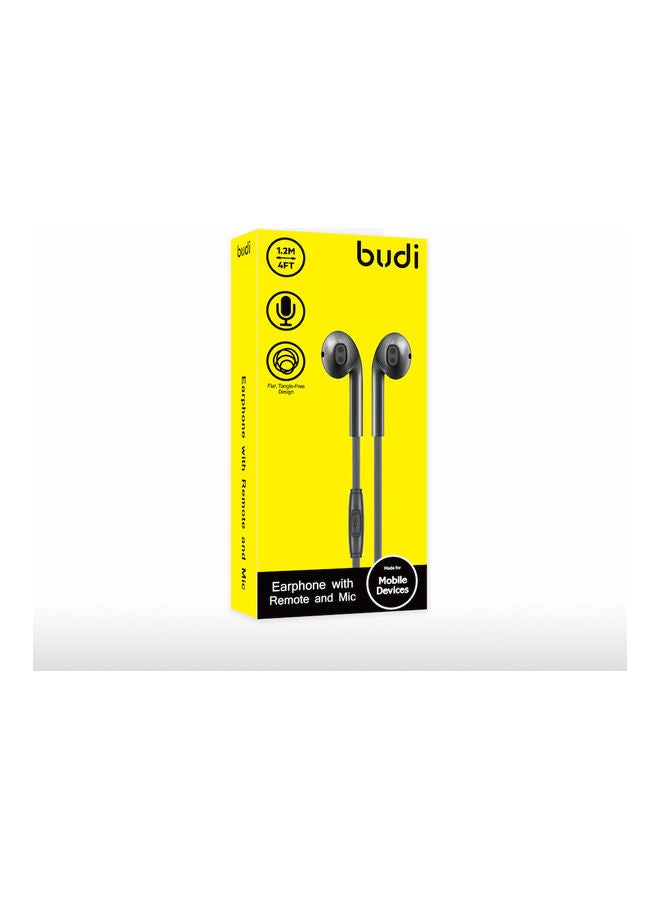 budi Wired In Air Earphone With Mic Black  - Image 2