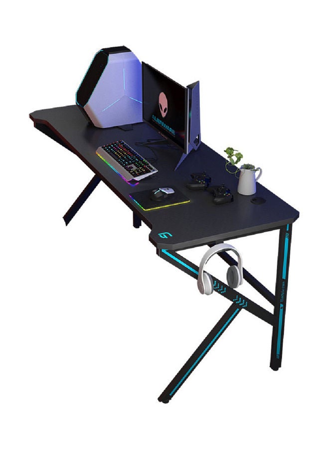 Generic K Shaped Home Office Gaming Desk For Small Spaces Writing Work Station With Monitor Stand Black 80x60x77cm  - Image 1