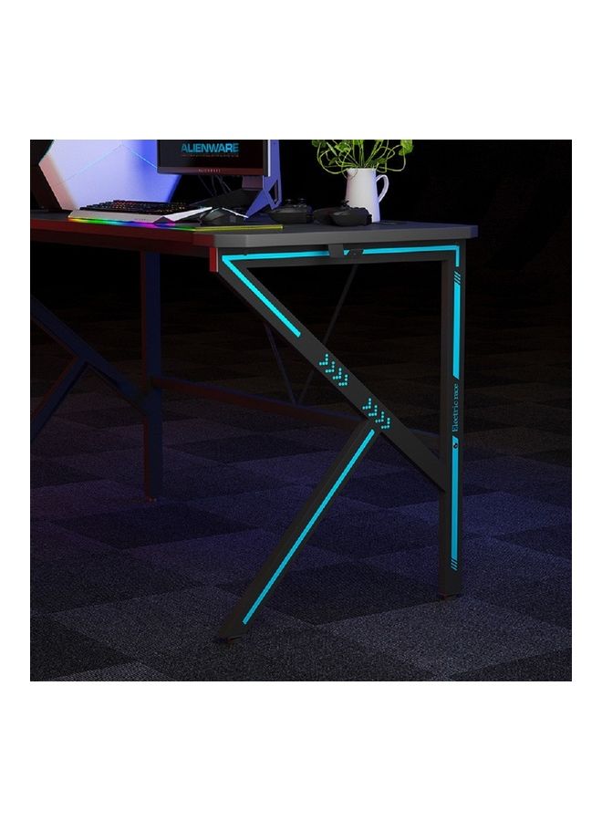 Generic K Shaped Home Office Gaming Desk For Small Spaces Writing Work Station With Monitor Stand Black 80x60x77cm  - Image 2