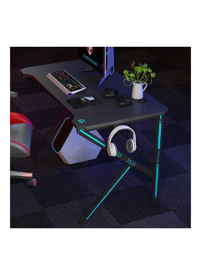 Generic K Shaped Home Office Gaming Desk For Small Spaces Writing Work Station With Monitor Stand Black 80x60x77cm  - Image 3