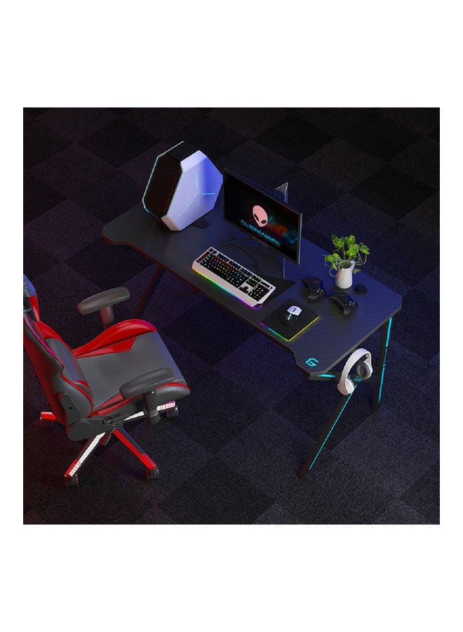 Generic K Shaped Home Office Gaming Desk For Small Spaces Writing Work Station With Monitor Stand Black 80x60x77cm  - Image 4