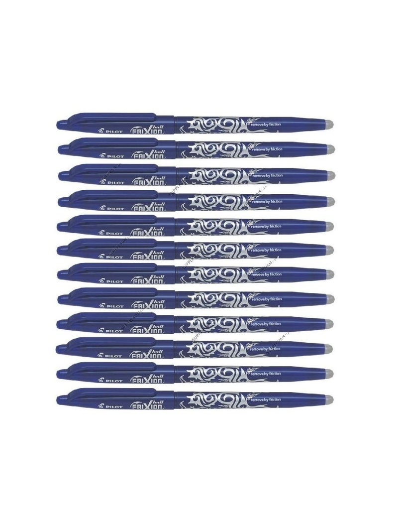 بايلوت قلم حبر جل فريكسيون برأس كروي من 12 قطعة أزرق - Image 2