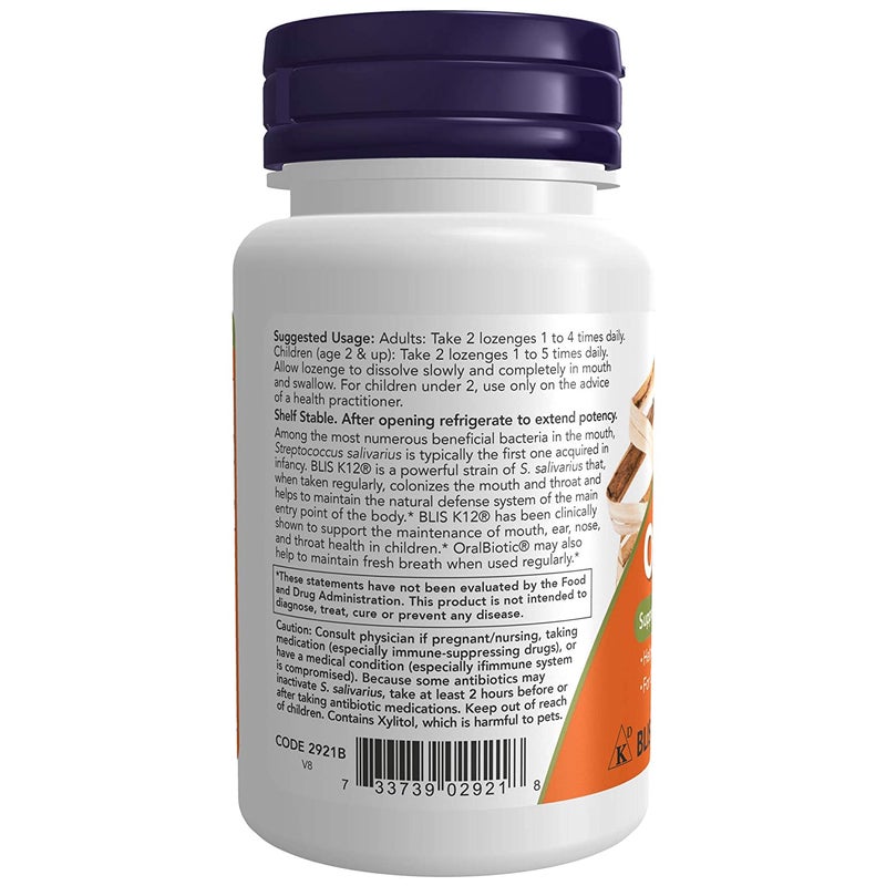 Now Foods - Oralbiotic Dietary Supplement - 60 Lozenges - Image 1
