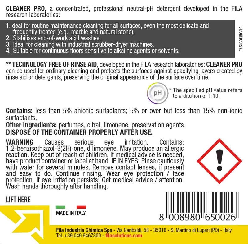 Concentrated Neutral Floor Cleaner Clear 1Liters