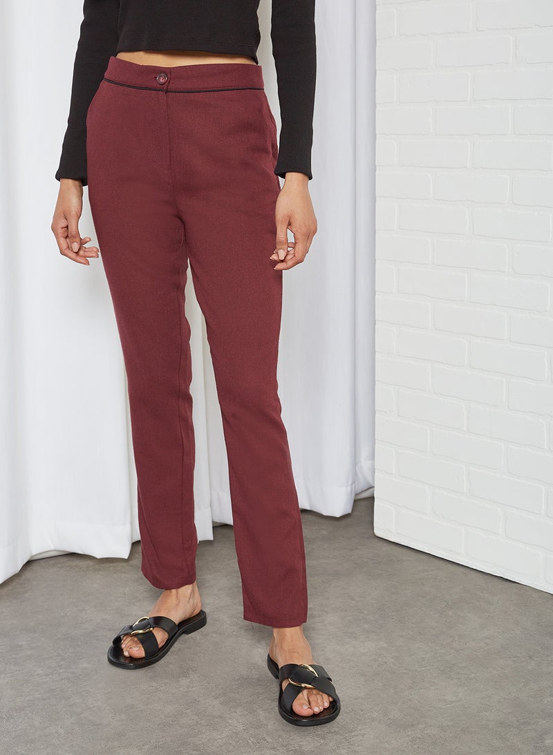 trendyol - Straight Leg Pants Red - Image 1