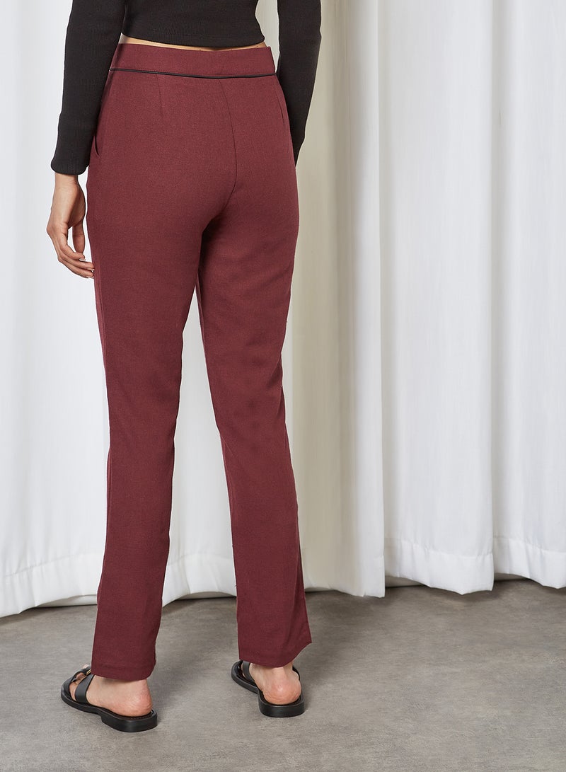 trendyol - Straight Leg Pants Red - Image 1