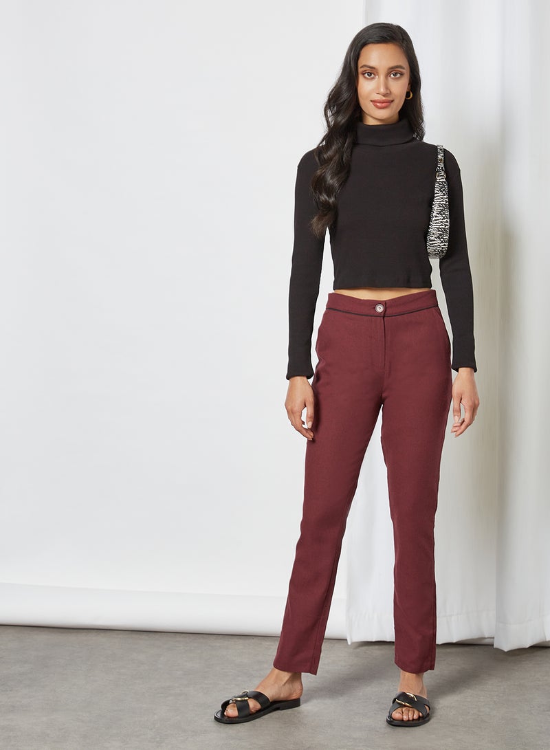 trendyol - Straight Leg Pants Red - Image 1