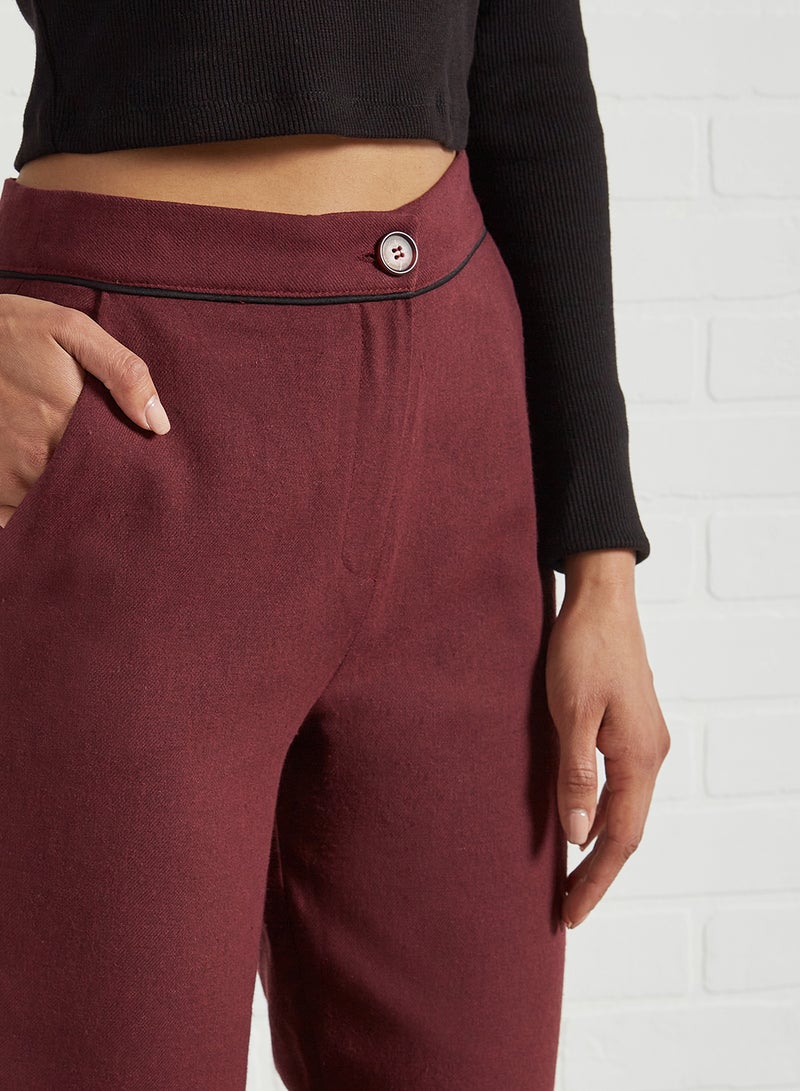 trendyol - Straight Leg Pants Red - Image 1