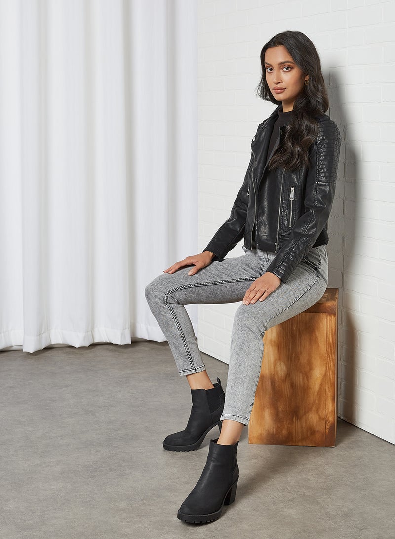 trendyol - High-Waist Skinny Jeans Grey - Image 1