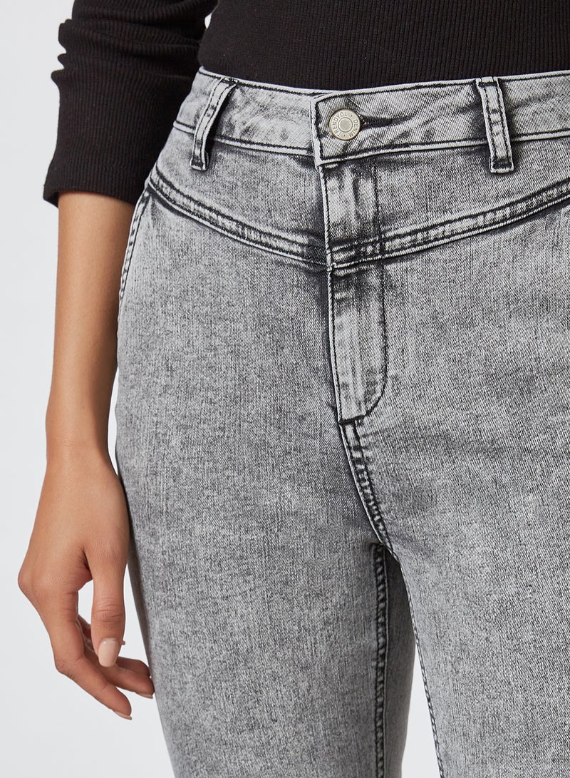trendyol - High-Waist Skinny Jeans Grey - Image 1