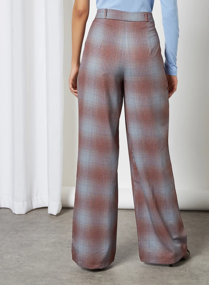 trendyol High-Rise Wide Leg Pants Multicolour