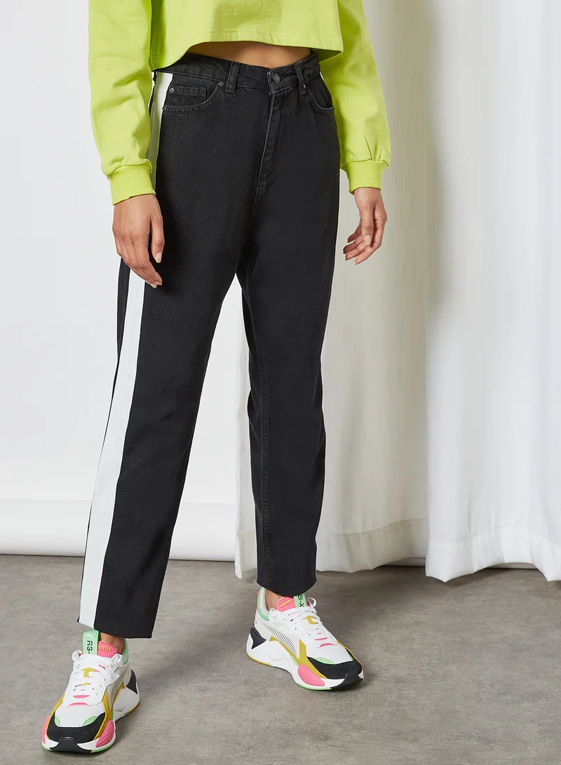 trendyol Side Stripe Mom Jeans
