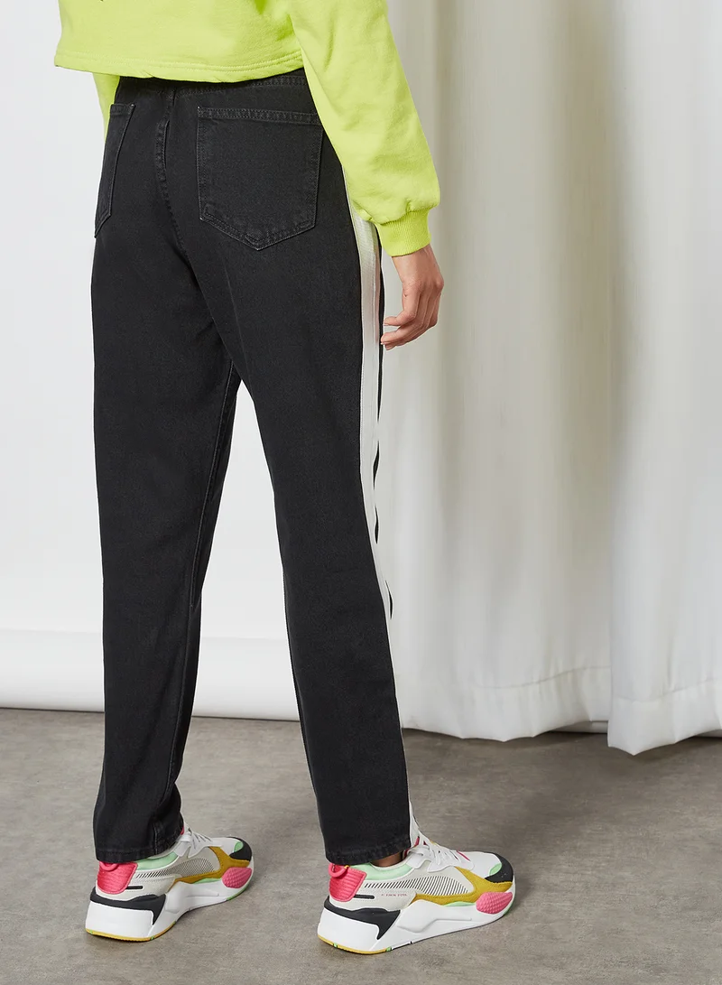 trendyol Side Stripe Mom Jeans