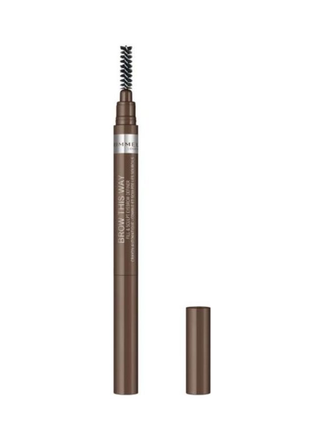 RIMMEL LONDON - Brow This Way Fill & Sculpt Eye Brow Pencil 02 Medium Brown - Image 1